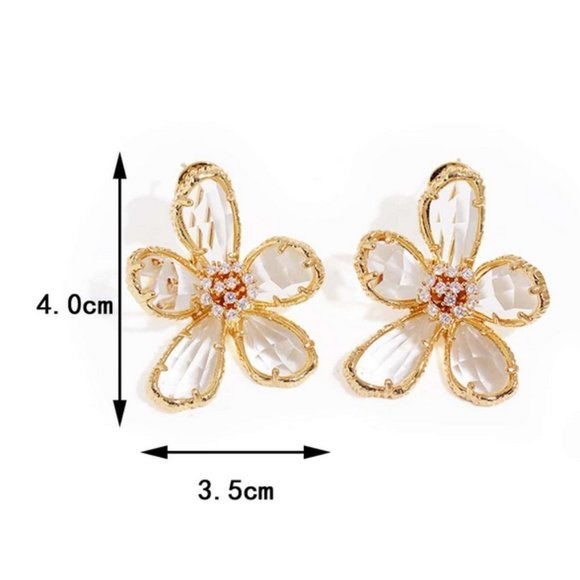 Statement Flower Earrings - Picture 3 of 3
